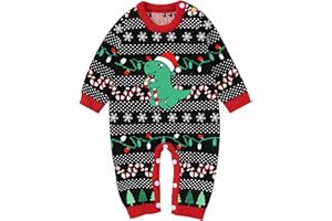 Meteorito Baby Boys Girls Christmas Outfit Knitted Sweater Romper Long Sleeve Button Closure Xmas Clothes 0-24M