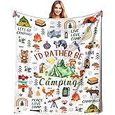 Travel Camping Blanket Gifts for Women Men Kids, Ultra Soft Cozy Flannel Camp Throw Blanket Best Gift Ideas for Campsite Outdoors RV Travel Hiking 50"X40"