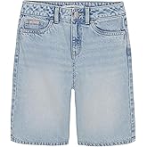 Calvin Klein Girls Mid-Rise Denim Bermuda Style Jean Shorts
