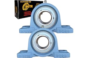 SGTR 2 Pack Heavy Duty UCP209-28 Pillow Block Bearing, 1-3/4 inch Bore, Self-Alignment, Industrial Grade, Super Protective Seal, Chrome Steel Bearing Units, Solid Cast Iron Units