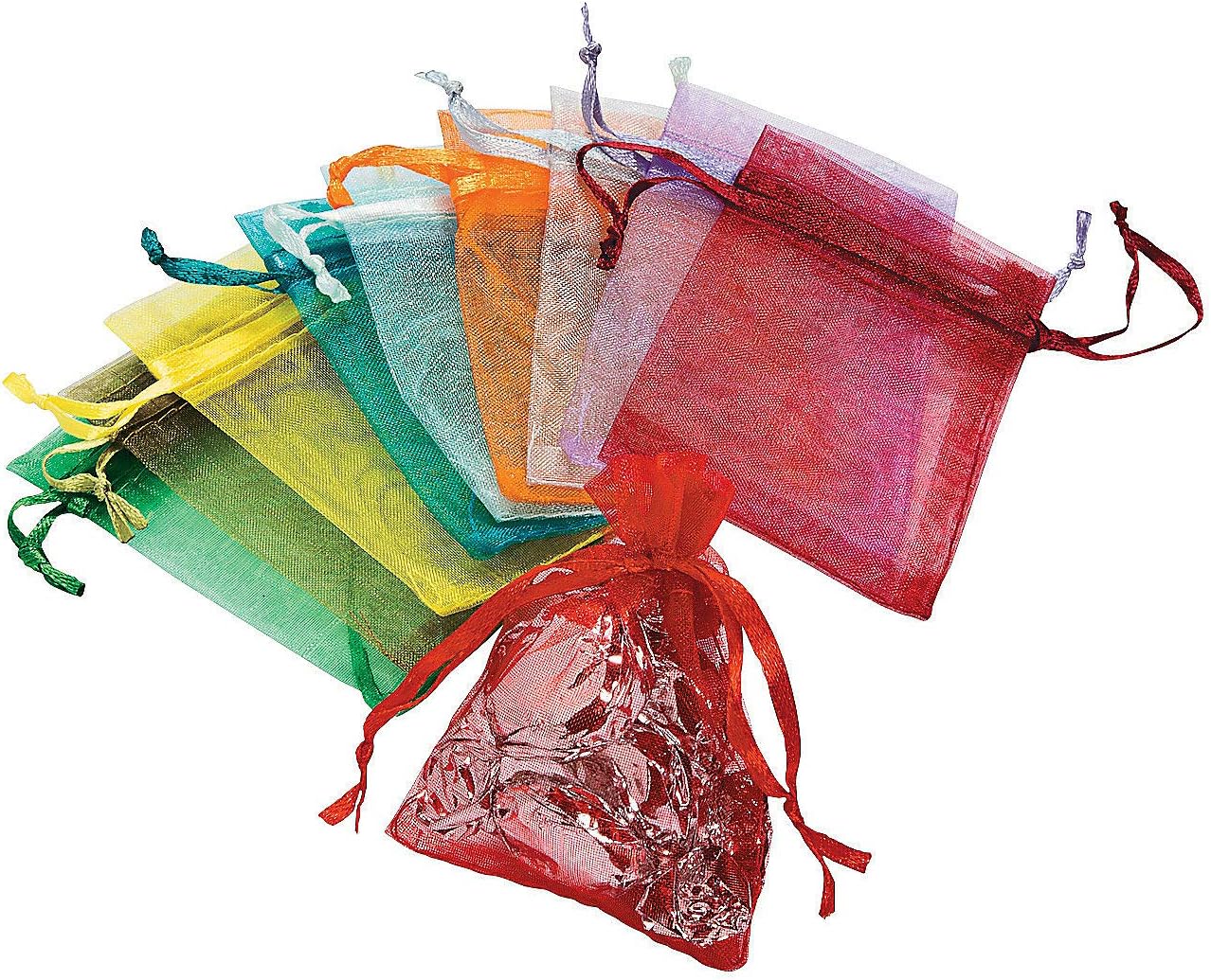 Fun ExpressMini Organza Drawstring Bags (50pc) - Party Supplies - Fabric & Textile Bags - 50 Pieces