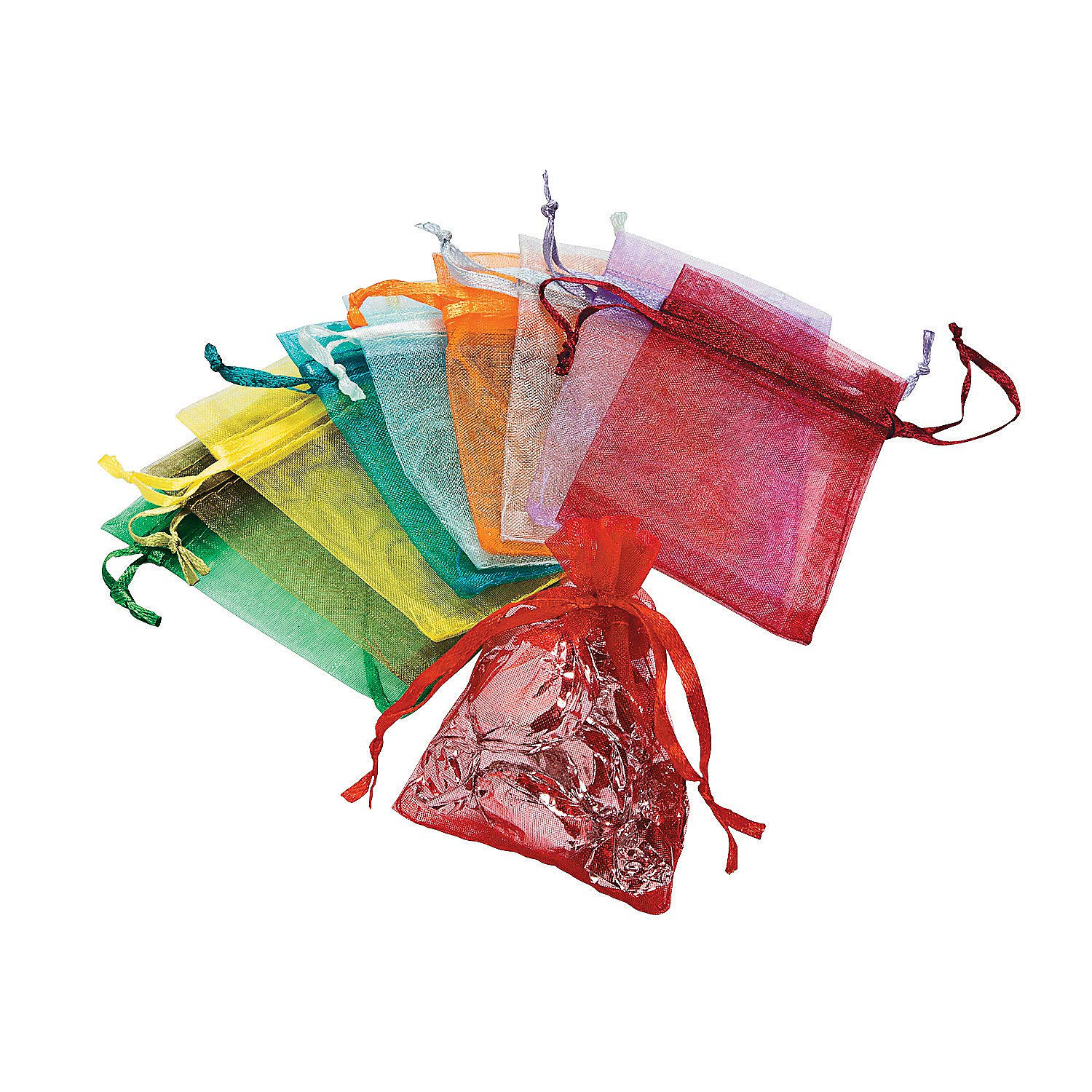Fun ExpressMini Organza Drawstring Bags (50pc) - Party Supplies - Fabric & Textile Bags - 50 Pieces