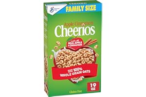 Apple Cinnamon Cheerios, Heart Healthy Gluten Free Breakfast Cereal, Made with Whole Grain Oats, Family Size, 19 oz