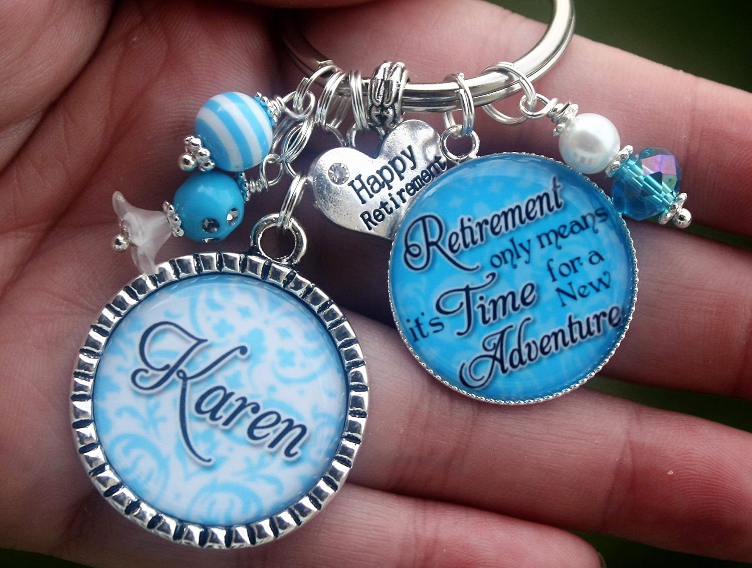 Personalized Retirement Keychain Key chain gift, Retirement