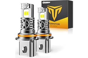 Termitor Latest Upgraded 9007 HB5 Light Bulb high/low beam, 33000LM 800% Super Bright, 60000+ Hours Service Life, 6500K Cool White, 1:1 Halogen Replacement Exterior Light Bulbs, Plug N Play, Pack of 2