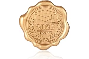 50pcs Graduation Wax Seal Stickers, Gold 3D Embossed Self-Adhesive 2026 Graduation Cap Envelope Stamp Seal Sealer for DIY Gre