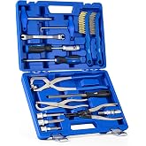 OMT 15-Piece Drum &amp; Disc Brake Tool Kit with Caliper Socket Set &amp; Pliers | Brake Spring Pliers, Drum Spring Tool, AISI 5160 &amp; 40Cr Steel, Fits VW Seat Skoda Opel Renault, Blow-Molded Case