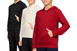 PURE CHAMP 3 Pack Mesh Boys Hoodies Active Athletic Quick Dry Pullover Hoodies For Boys Essentials Hoodie Lightweight 4-20