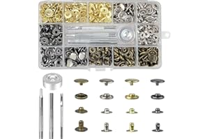 EZYoutdoor 400PCS (100 Sets) Snap Fasteners Kit, 12.5mm Heavy Duty Metal Snaps with 4 Setting Tools, 4 Colors Press Studs for