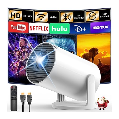 Mini Projector[Android TV 11.0], Yoton Y4 Portable Short Throw Projector, 18,000 lumens, Wi-Fi 6 for Phone 1080P Support Bedroom Use