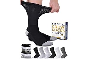 Pembrook Diabetic Socks Men and Women - Non Binding Neuropathy Socks for Men | Multicolor - 6 Pairs