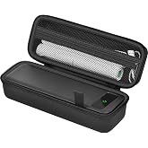 casmilee Portable Printer Case for Phomemo M832D/for Tattmuse A285M | QuickPull Cord, Mesh Pocket for Paper Rolls, Adapter and USB Cable, Carry Handle, Black, Box Only