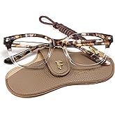 FancyFlower Square Reading Glasses for Women - Amber Mist - Honey Crystal 1.5x Readers