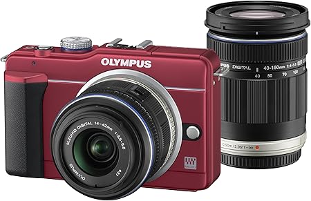 Amazon Olympus ミラーレス一眼 E Pl1s ダブルズームキット レッド E Pl1s Tkit Red ミラーレス一眼 通販