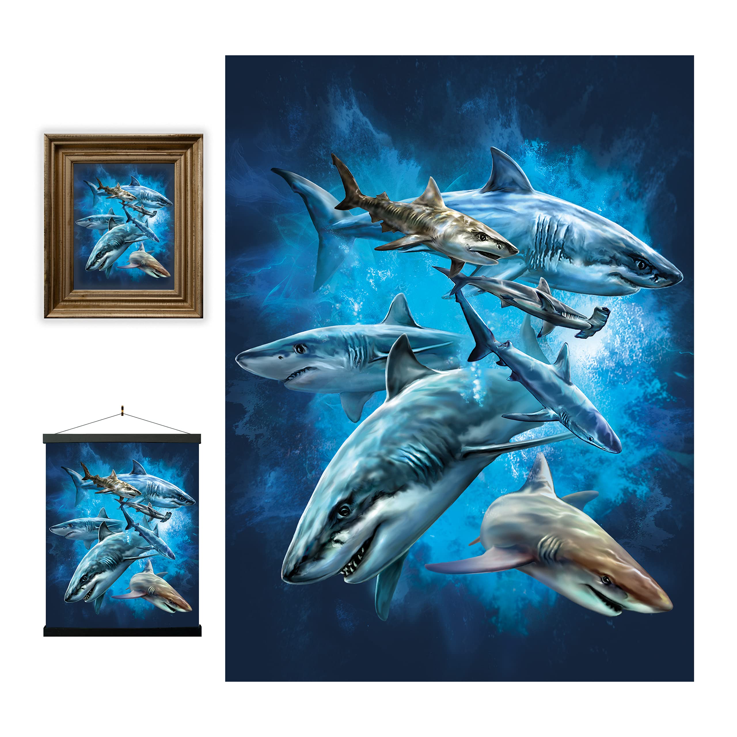 3D LiveLife Lenticular Wall Art Prints - Shark Swim from Deluxebase. Unframed 3D Ocean Poster. A perfect wall filler. Original artwork licensed from renowned artist, Tami Alba