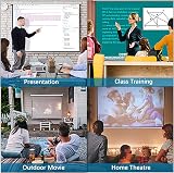 INMOZATA 100" Pull Down Projector Screen 4:3 HD for Home & School view 7