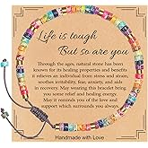 TAGOMEI Inspirational Gifts Bracelets for Women Healing Natural Stone Beaded Bracelets Thinking of You Get Well Soon Gift for Women Valentines Mothers Day Birthday Gifts for Women Friends Sister Mom