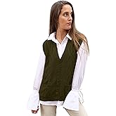 TINKUY Peru Women’s Alpaca Wool V Neck Argyle Cardigan Vest S-4XL