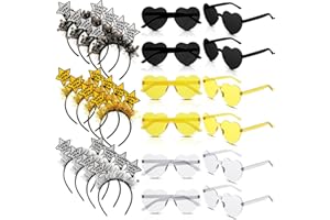 Jutom 24 Pcs 2026 New Year Eve Party Supplies for 12 Guests, Happy New Year Headbands Gold Black Eyeglasses Accessories Kit for 2026 Eve Party Decorations Holiday Celebration