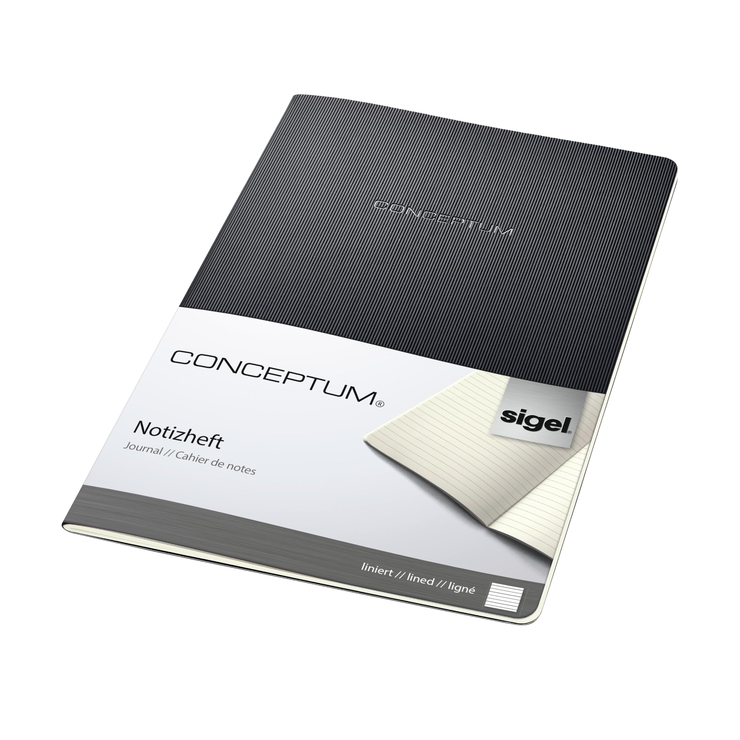 SIGEL CO861 Journal, approx. A4, lined, softcover, Black - Conceptum โ image 1