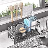 NAT MEYA Sponge Holder for Kitchen Sink,Stainless Steel Sink Caddy with Dish Brush Holder,Kitchen Sink Organizer Countertop Sink Holder for Kitchen Sink Organizer