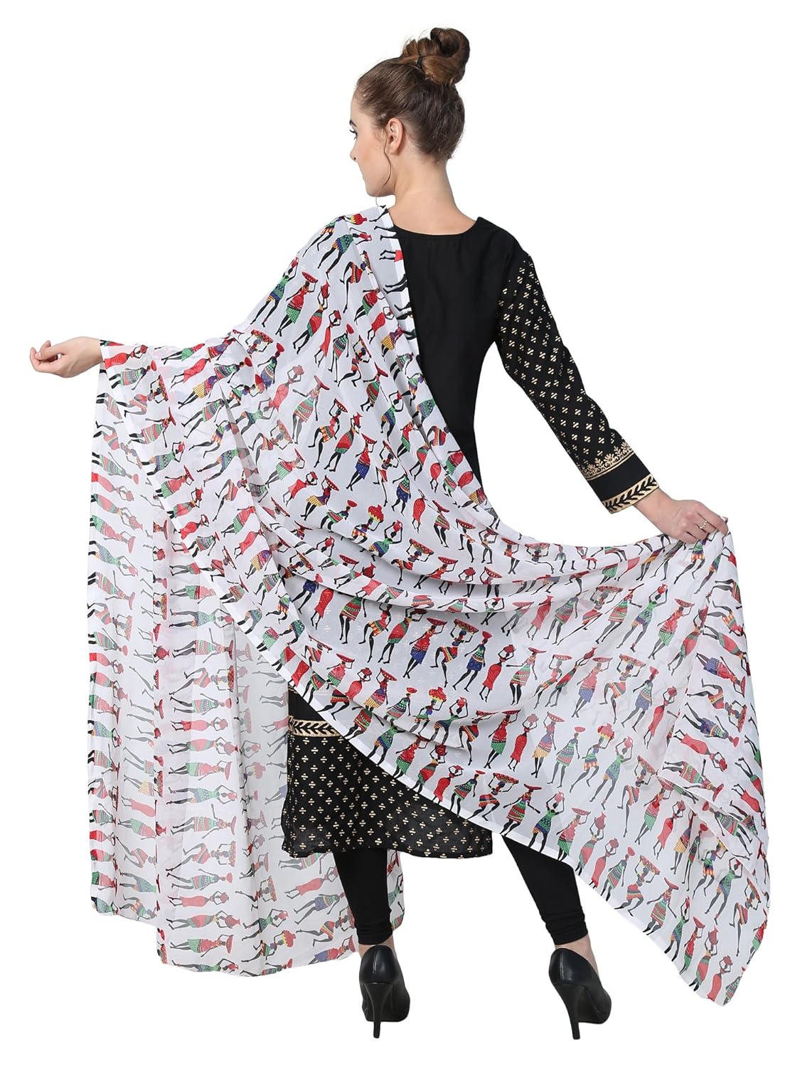 tribal ladies print georgette dupatta
