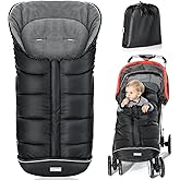 Orzbow Universal Footmuff for Stroller, Winter Warm Baby Stroller Bunting Bag, Waterproof Windproof Warm Polar Fleece Lined for Toddler Stroller Sleeping Bag, Black