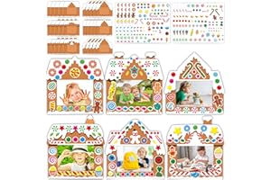 chiazllta 30 Packs Christmas Picture Frame Craft Kits for Kids, Xmas DIY Gingerbread Candy Craft Holiday Art Favor Home Class Game Activities for Kindergarten Preschool