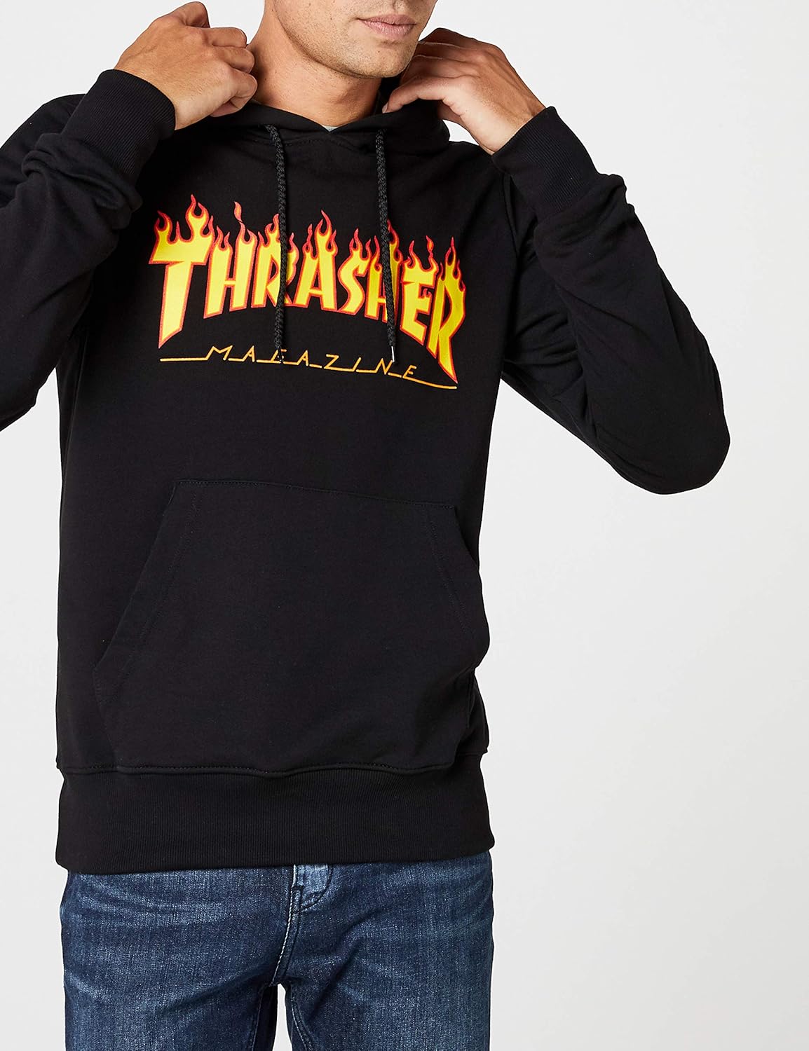 black fire thrasher hoodie