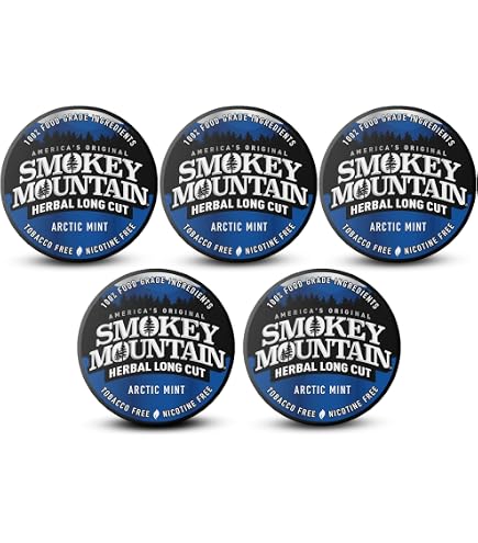 snuff tobacco amazon Amazon.com: Smokey Mountain Herbal Long Cut – Arctic Mint – 10 Can Box