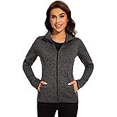 COZZYON Women Fleece Zip Up Jacket Light Sweater Jacket
