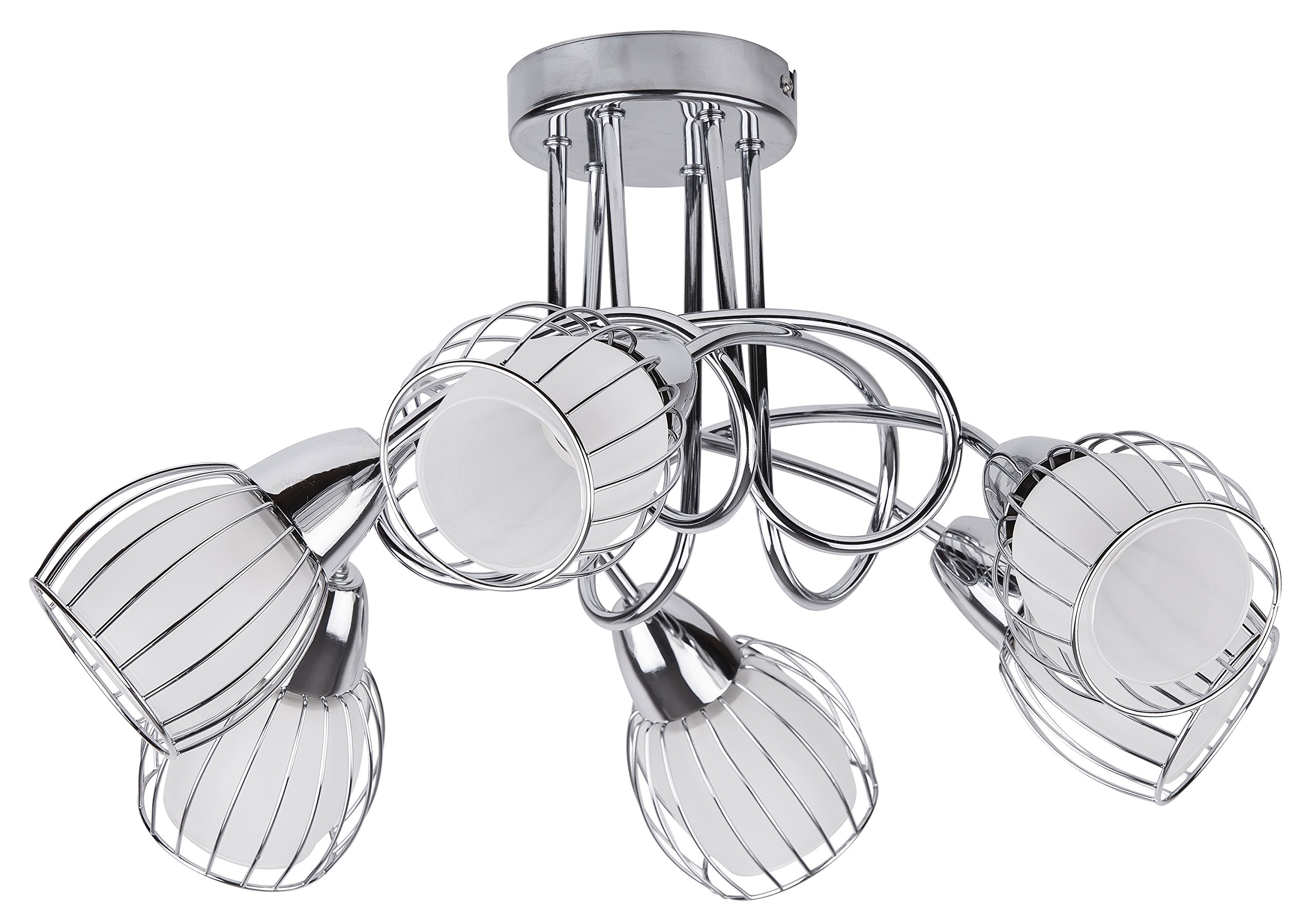 rabalux Ceiling Light, Glass Metal, E14, Silver