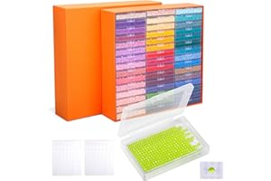 PP OPOUNT Diamond Art Storage for Beads Storage&Line-Up, 45 PCS 2-in-1 Diamond Painting Storage, Convex Point Bottom Design Diamond Art Accessories with Lids for Diamond Painting Crafters