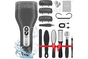 ADAMPARK Electric Callus Remover for Feet,Rechargeable Electronic Foot File Pedicure Tools,Professional Waterproof Foot Scrubber File,Portable Pedi Feet Care for Cracked Heels &Dead Skin with LCD Display