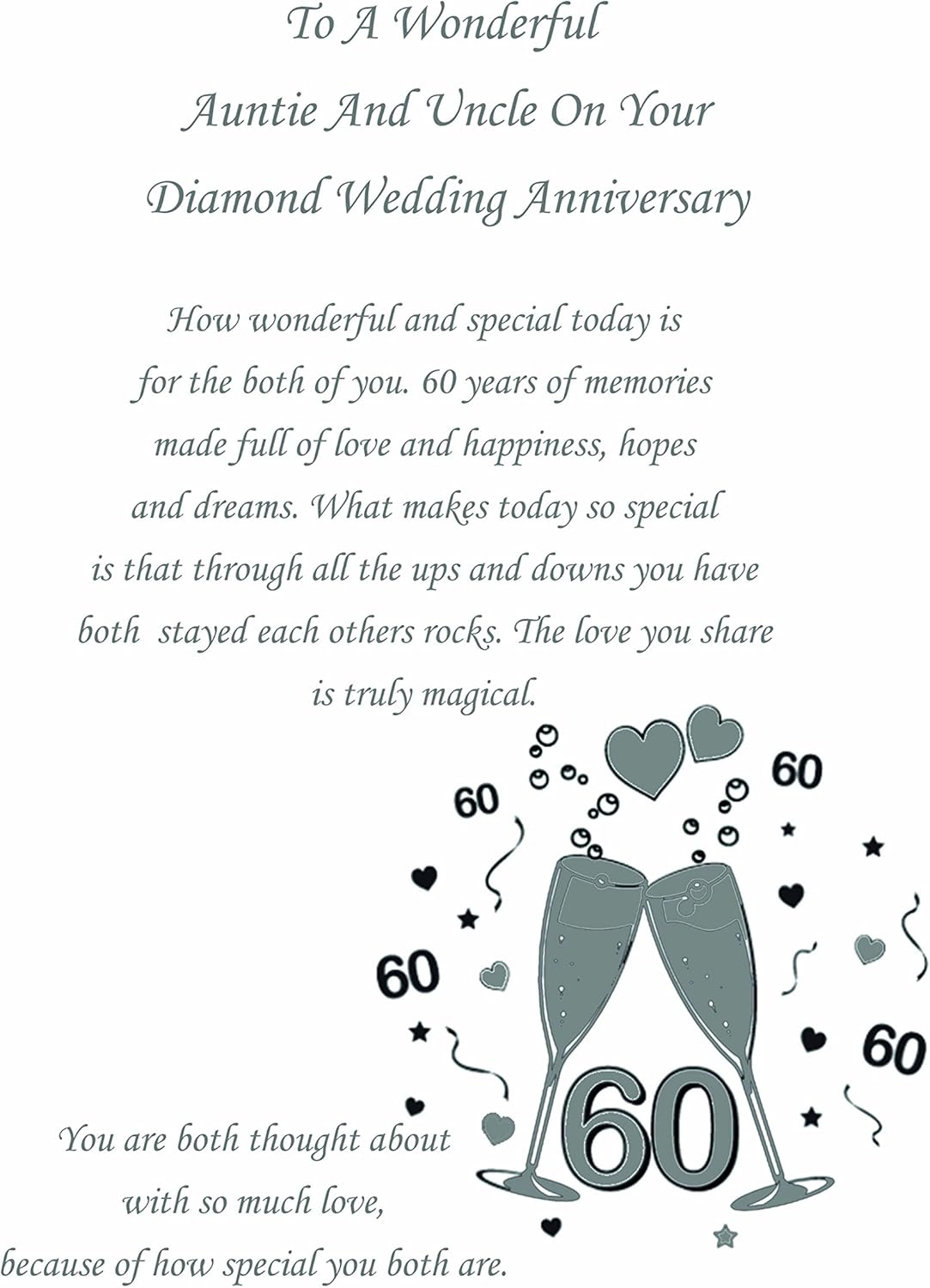 Auntie Uncle Diamond Wedding Anniversary Card Amazon Co Uk Office Products