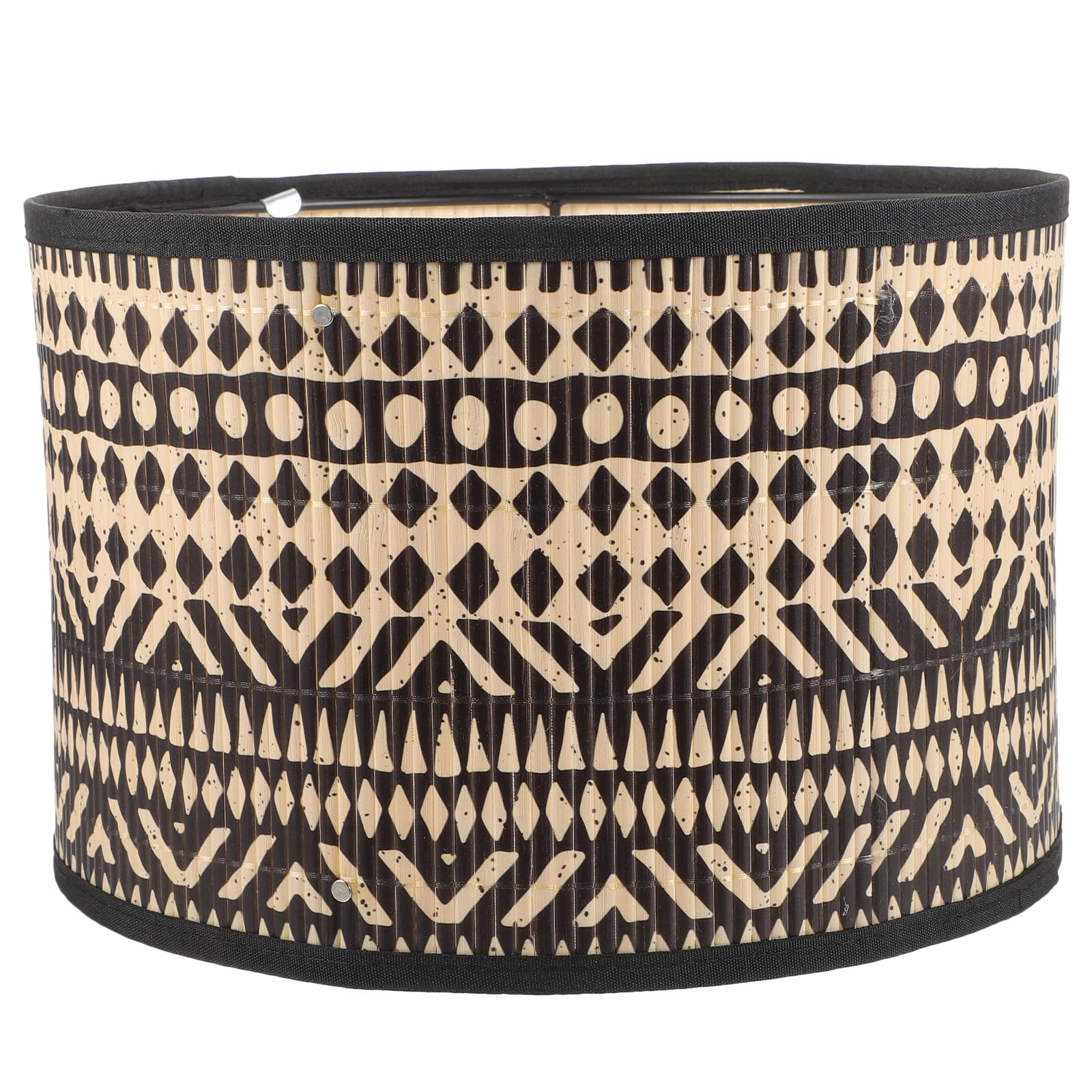 Photo 1 of Bamboo Lamp Shade, Vintage Drum Lampshade Table Lamp Shade Chandelier Lamp Covers Replacement Light Accessory for Pendant Floor Lamps, 30X30x20CM