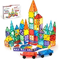 cossy 120Pcs Magnetic Tiles Magnetic 3D Building Blocks Set Educational Construction Toys for 3+ Year Kids with Stronger Magn