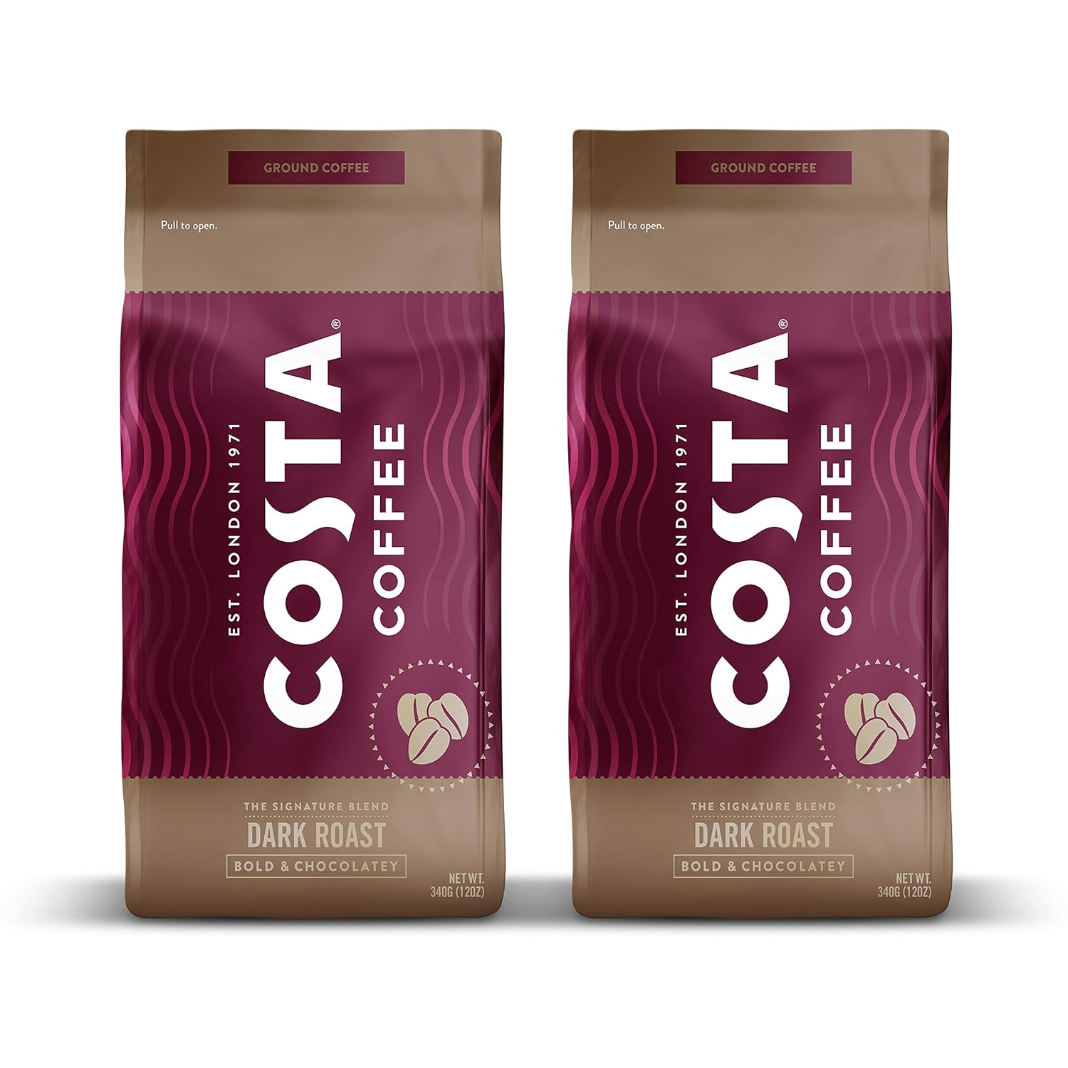 Costa Coffee Ground Coffee, Dark Roast 
