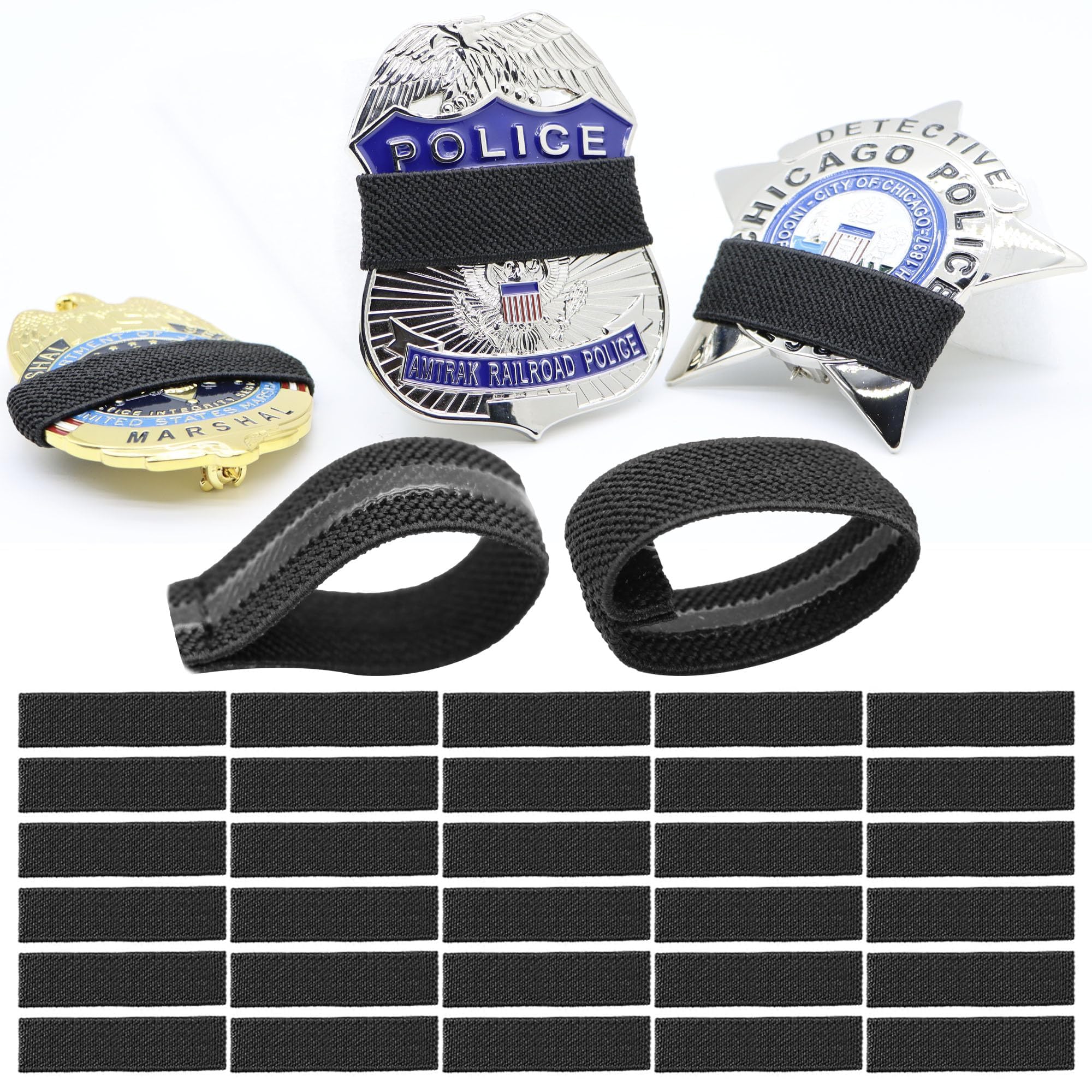 Photo 1 of LUTQ 30 Packs Pay Tribute with Mourning Bands for Badges, with Non-Slip Silicone Inner Lining - Black Mourning Bands for Police & Law Enforcement - Respectful Memorial with Mourning Bands
