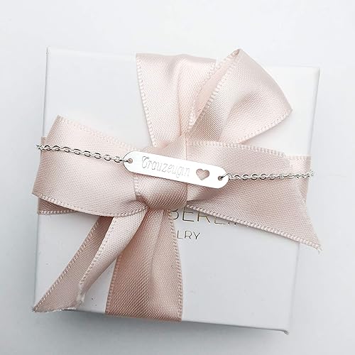 Armband mit Namen Gravur | ID Armband | Personalisierte Geschenke | Individuelle Wunschgravur | Personalisierter Schmuck | Tr