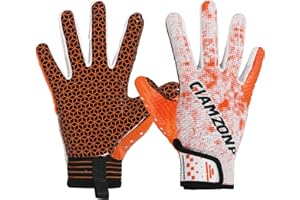 AIGEVTURE Youth Football Gloves Kids Sticky Receiver Gloves for Boys Girls Junior Flag Football Gloves with Grip Snug Fit