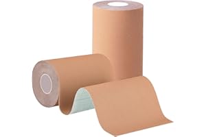 ANAMPION 2 Rolls Extra Wide Kinesiology Tape 4in×16.4ft Original Cotton Waterproof Athletic Tape Free Cut Tape for Ankle Wrists Knees Elastic Swimming Sports Activities Tapes (Flesh)