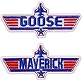XMJY 2 Pcs Maverick Patches - Goose & Maverick Embroidered Hook and Loop Patches, Morale Patch for Backpacks, Dog Harnesses, Army Vests, Gym Bags, Hats, Helmets