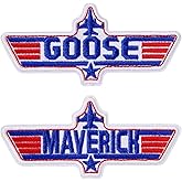 XMJY 2 Pcs Maverick Patches - Goose &amp; Maverick Embroidered Hook and Loop Patches, Morale Patch for Backpacks, Dog Harnesses, Army Vests, Gym Bags, Hats, Helmets