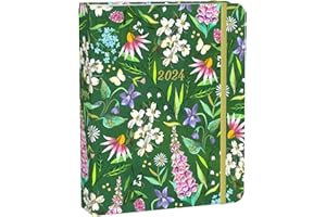 Katie Daisy 2024 Weekly Planner | Deluxe Hardcover 12-Month Calendar | 7.5" x 9" | Wire-O, Inner Pockets, Elastic Closure, Tabs