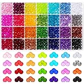 Paxcoo 700 Pcs Crystal Acrylic Beads Faceted Bicone Gem Beads for Jewelry Making (8 MM)