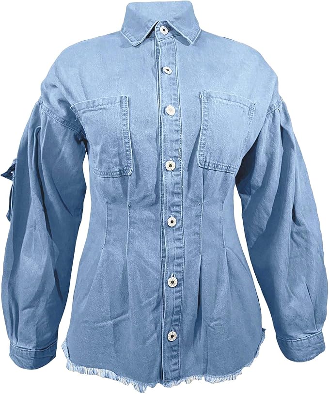 peplum denim shirt