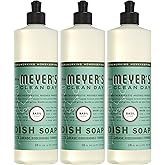 MRS. MEYER'S CLEAN DAY Liquid Dish Soap, Biodegradable Formula, Basil, 16 fl. oz - Pack of 3