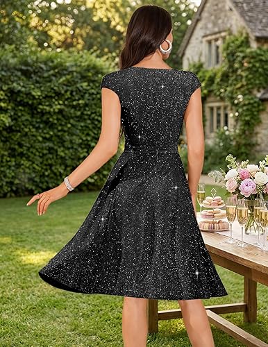 DRESSTELLS Women's Cocktail Formal Party Sequin Wedding Guest Dress 2026, Sparkly  Black Tie Modest Prom Mother Bride Evening Gowns Glitter Black M in Kenya |  Whizz Dresses