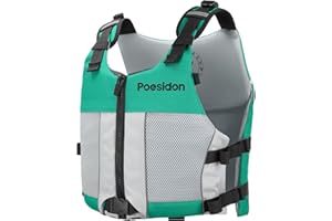 POESIDON Poseidon Adjustable Water Safety Life Jacket - Classic Unisex Design with Front/Rear Storage Compartments for Multiple Water Activities